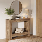 Tribesigns 41.3" Farmhouse Console Table, Behind Couch Sofa Table with Open Storage Shelves for Living Room (Natural)