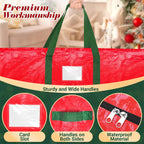BlessedSeason Christmas Tree Storage Bag 9 Ft With 2 Large Tinsel Garland Bags, Waterproof Material, Reinforced Handles & Dual Zipper (Red)