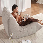 Modern Living Room, Adult Bean Bag Floor Sofa, Super Soft and Comfortable Memory Foam Lazy Sofa, Togo Recliner Furniture, Suitable for Balcony Bedroom Fireside Chair (Apricot)