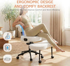 Ergonomic Cross Legged Chair, 360° Swivel Meditation Chair with Wheels - Adjustable Height for ADHD Desk & Yoga, Wide Criss Cross Chair for Home, Beige