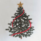 Monogram Christmas Wreath Sash: Embroidered Christmas Tree Design, Christmas Decor (Christmas Tree)