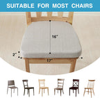 IASEAHK Chair Cushions for Dining Chairs Set of 4, Non Slip Kitchen Chair Pads, 17" x 16" x 2", Indoor Dining Chair Cushions with Ties, D-Shaped Seat Cushions for Kitchen Chairs, Beige