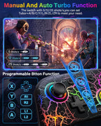 Switch Controller Compatible with Switch/Switch Lite/OLED/PC, Programmable Wireless Switch Controller with 10 LED Light, 6-Axis Motion, Turbo, Vibration, One-Key Wake Up & Pairing, 1000mAh Battery, Flame