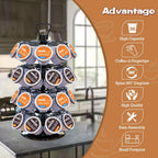 BLACKSMITH FAMILY 36 K Cup Pod Carousel Easy Assembly Design K Cup Holders,K Cup Holder, K Cups Holder,K Cup Carousel, 4-Tier Coffee Pods Holder Storage Organizer Stand,Glossy Black