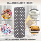 Stuffed Animal Storage Bean Bag Chair Cover (No Filler), Cylinder Plush Toy Storage Stuff and Sit Seat for Kids Boys and Girls, Canvas Large Soft Sit & Play Sofa with YKK Zipper