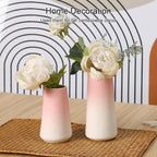 Pink Vase, Small Ceramic Vase, 8 inch Tall Vases for Flowers Pampas Grass Bud Roses Living Room Entry Table Bathroom Home Decor, Modern Style(Pink)