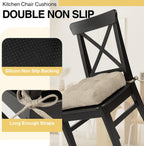 Tromlycs Chair Cushions for Dining Chairs Kitchen Seat Cushions Room Set of 2 Pads with Ties Indoor Non Slip Office 18 x 18 Inch, Beige