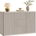 SICOTAS Buffet Cabinet with Storage 54.7" Large Modern Accent Storage Cabinet with Doors and Shelves Fluted Sideboard Credenza Buffet Table Coffee Bar for Living Room Kitchen Dining Room, White Alder