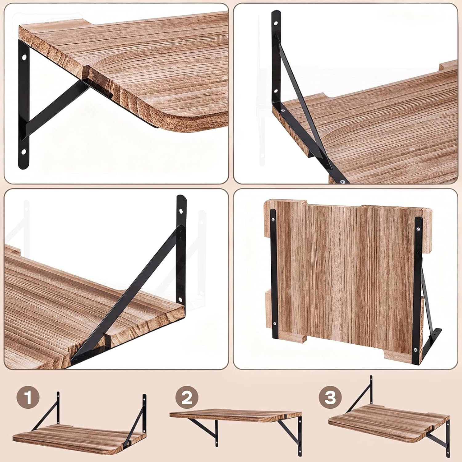 Projector Shelf,16.2" x 11"(L*W),Router Wall Mount Floating Shelf,Projector Mount Rack Holder,Modem Cable Box for Xbox Series PS5 PS4 Wood SS1
