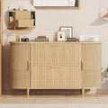 SEDETA 2 Drawer File Cabinet, 39.4" Filing Cabinet for Home Office, fit Legal/Letter/A4 Size, Modern Fluted Filing Cabinets with 2 Sliding Door Storage, Printer Stand, Natural