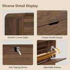 TEENFON Shoe Cabinet with 3 Flip Drawers & Adjustable Shelves, Narrow Freestanding Shoe Storage Cabinet for 18-27 Pairs, Hidden Slim Shoe Rack Cabinet for Entryway, Walnut