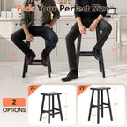 KAMABOKO 4 Set 29" HDPE Bar Stools Set Outdoor, Durable Resin Bar Chairs with Footrest, Weatherproof & Ergonomic Barstools for Patio, Deck & Poolside, Black