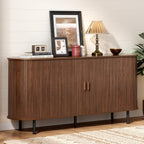 ONBRILL 63" Sideboard Buffet Cabinet with Storage, Storage Cabinet with Sliding Door & Adjustable Shelf, Modern Accent Coffee Bar Console Table for Kitchen, Entryway, Walnut