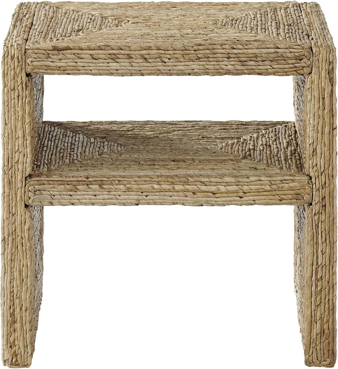 Crosley Furniture Marella Handwoven Banana Leaf End Table, Rattan Side Tables, Banana Leaf