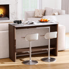 SUNBURY Modern Console Table with Faux Marble Top, 43 Inches Entryway Console Table with Open Shelf, Sofa Table Behind Couch for Hallwa, Living Room, Entrance