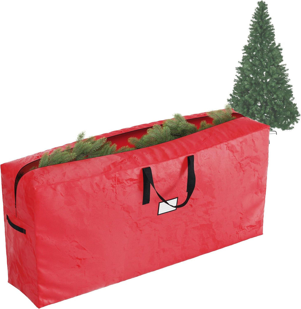 Christmas Tree Storage Bag - Waterproof Bag Holds 9-Foot Artificial Trees, Holiday Decorations, Inflatables, Garland, and More by Elf Stor (Red)