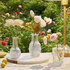 Cieex 16pcs Glass Bud Vase, Small Vase for Flower, Clear Flower Vases for Centerpieces, Mini Vintage Vase in Bulk for Wedding Table Home Decoration
