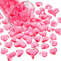 Bememo 168 Pieces Valentine's Day 3D Acrylic Heart Gems Crystal for Table Scatter Decorations Heart Shaped Vase Filler for DIY Crafts Rhinestones Valentine's Wedding Supplies (Pink)