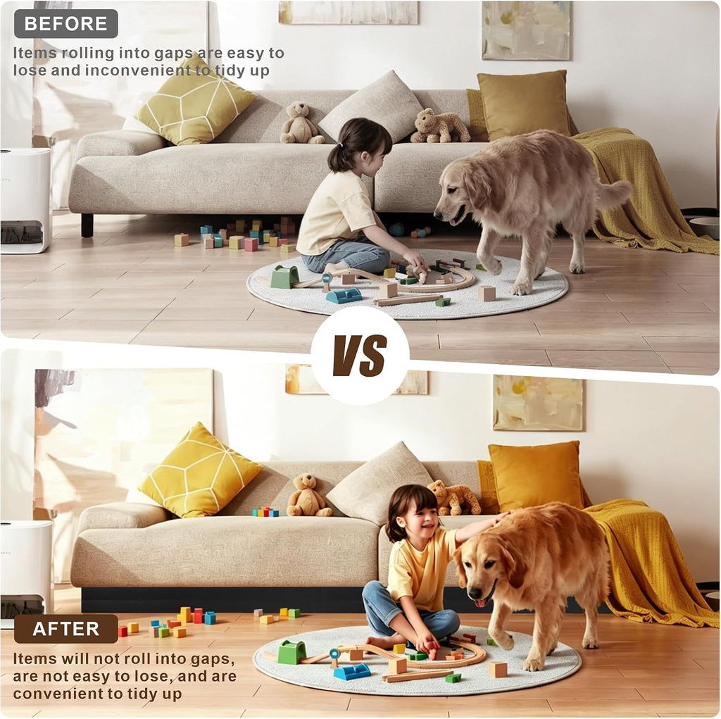 3''×132'' Adjustable Under Couch Blocker, 2 Pack Elastic Gap Guard Stopper, Furniture Barrier Block Prevent Kids Pet from Sliding Under Sofa Bed Cabinet