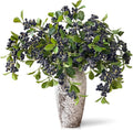 Juxdp 33" Artificial Blueberry Stems for Vase - 4 Pcs Lifelike Faux Blueberries Fruit Branch, Fake Flower Picks for DIY Bouquet, Table Centerpiece, Kitchen, Shower, Home Decoration (Blue)
