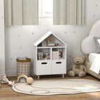 Bookshelf, 3 Tier Bookcase with Two Drawers, Bookshelf for Rooms, Bedroom, Nursery, White