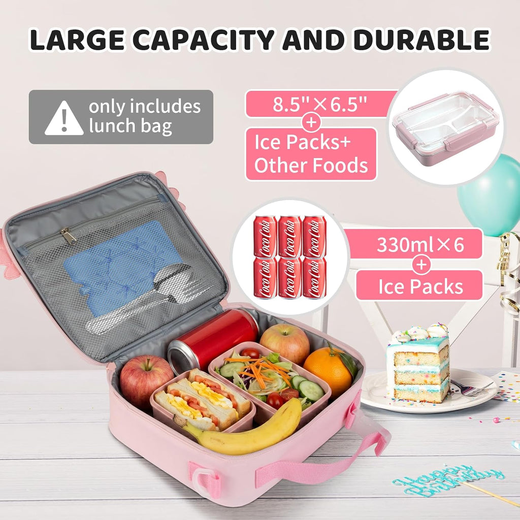 Insulated Axolotl Lunch Bag lonchera for Teen Girl Boy Kid Bento Box Reusable Large Capacity Portable Waterproof Leakproof with Name Tag to School Office Picnic Travel (1PCS Lunch Bag)