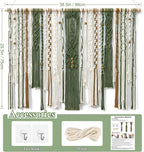 MEIVINES Macrame Wall Hanging Large Wall Art Handmade Woven Tapestry Boho Tapestry Macrame Wall Decor Art Home decoration for Living Room Bedroom Apartment Dorm Wedding Party 38" x 29" (Dark Green)
