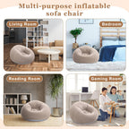 Realspring 6 9 12 Pcs Inflatable Bean Bag Chairs for Adults with Electric Air Pump, Blow up Couch Folding Portable Inflatable Couch Lazy Sofa for Outdoor Movie Night Camping(Coffee,6 Pcs)