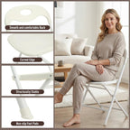 Huacan 4 Pack White Folding Chair - Portable Stackable Commercial Foldable Chair Reinfoced Steel Frame for Comfortable Event Chair-Lightweight Folding Chair (White, 4 Pack)