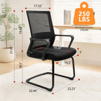 Office Guest Chairs Mid Back Reception Chairs Set of 4 Computer Side Chair with Lumbar Support for Home Waiting Area Conference Room Bedroom Carpet