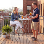 Byliable 24in Round Cocktail Table, Bar Height High Top Foldable Bistro Table with Removable Legs, Portable Plastic Indoor Outdoor for Patio, Party, Backyard, Events, White