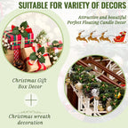 Canlierr 50 Pcs Christmas Holly Berries for Crafts Faux Berries Flowers and Holly Leaves Christmas Wreath Fillers for Vase Fillers Floating Candle Table Centerpiece(Gold)