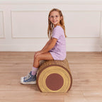 ECR4Kids SoftZone Tree Log Half Bench, 14in, Flexible Seating, Chocolate