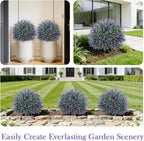 24" Artificial Boxwood Topiary Trees, UV Resistant Faux Plants Shrubs Bushes Fake Greenery Plants for Front Door Indoor Outdoor Home Decor with Metallic Spike