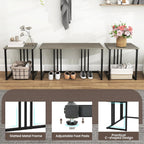 Giantex 4-Piece Dining Table Set for 4, Modern Kitchen Table and Chairs, Nesting Furniture Set with Bench & 2 Stools, Space-Saving Desk Set, Dinette Set for Small Place, Dining Room Restaurant (Grey)
