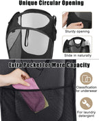 2 Pcs Strong Mesh Pop up Laundry Hamper,House Again Collapsible Laundry Basket with Durable Handles Solid Bottom High Carbon Steel Frame, Space-Saving, Easy to Open and Fold Flat for Storage(Black)