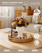 A Heart Held in Two Hands White Vases for Flowers - Cute Modern Small Ceramic Flower Vase for Pampas Grass - Decorative Table Vase for Coffee or Dining Table Centerpiece, Shelf - Gift for Mom (White)