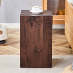 Modern Walnut Wooden End Table for Living Room, MDF Construction Square Sofa Side Table Small Nightstand for Home Apartment, 12 x 12 x 20 Inch, Easy to Clean, Non-Slip Feet Pad