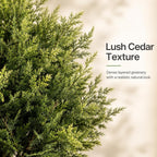 Artificial Outdoor Plants Topiary Cedar Trees 2 Pack Faux Trees Potted Bushes Shrubs UV Resistant - Realistic Artificial Plants Outdoor Dense Greenery Ball Tree for Front Porch Patio Garden