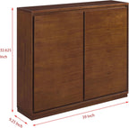 LKTART Mid Century Modern Sideboard Buffet Cabinet,Narrow Walnut Entryway Storage Cabinet,Modular Storage Cabinets with 2 Doors for Living Room,Kitchen,Hallway (2 Pieces,78" L*9.25" D)