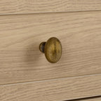SAFAVIEH Home Collection – Shafa 1-Drawer 1-Shelf Side Table, Natural Finish with Brass Metal Accents, Storage Accent Table for Living Room or Office (ACC3100B)