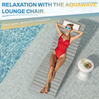 Pool Lounge Chairs Outdoor Set of 2，Aquawave Lounge Chair, HDPS Long Pool Chairs for in Pools, Weighted All Weather Tanning Chair with Headrest for Outside Beach Patio Sun Bathing Hotel, Gray