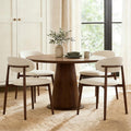 AQO Dining Chairs Set of 4, Modern Dining Room Chairs Kitchen Chairs with Metal Legs, Farmhouse Fabric Dinner Chair for Kitchen Dining Room, Beige/Walnut-Grain Metal Legs
