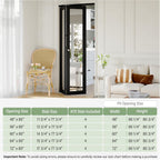 Bifold Doors 48" x 80" Opening, Mirrored Bifold Closet Door with Hardware Kit, Interior Bi Fold Door for Closet/Pantry/Laundry, Folding Barn Doors Panels, Easy to Install, Black