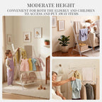 Acrylic Coat Rack Stand with Shelf, Foldable Clear Coat Hanger Stand, Modern Acrylic Hall Tree for Entryway, Bedroom, Living Room, Sturdy & Easy to Assemble