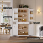 IRONCK 72" Corner Cabinet, Kitchen Pantry Storage Cabinet with Drawer, Spacious Farmhouse Pantry with 3 Adjustable Shelves, 2 Doors Storage, for Kitchen, White