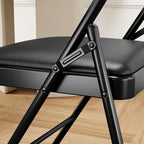 GarveeHome 2 Pack Folding Chairs with Padded Cushions, Padded Foldable Chair Hold Up to 350 LB, Portable Black Folding Chair Suitable for Dining Room, Home Office, Indoor and Outdoor Events