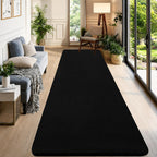 qulint Hallway Runner Rug 2x8, Black Kitchen Runner Rugs Non Skid Washable Thickened Memory-Foam Indoor Bedroom Rug, Modern Minimalist Solid Soft Carpet for Living Room Entryway Home Decor
