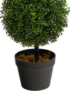Nearly Natural 36in Artificial Triple Ball Boxwood Topiary Tree - Indoor Outdoor Realistic Faux Greenery for Home Patio Office Decor, Low Maintenance