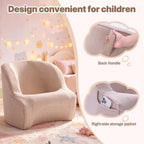 Kids Bean Bag Chair, Toddler Couch with Storage Pocket, Soft Foam Baby Lounger for Playroom, Space-Saving Floor Chair for Boys & Girls (Child's Chair)